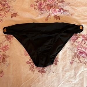 NEW Victoria’s Secret The Hottie Cheeky Black Gold Bikini Bottom Large swimsuit